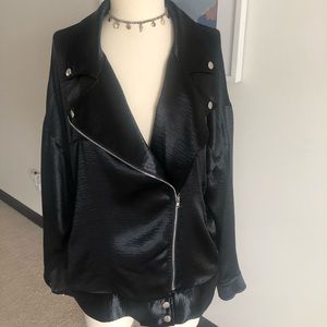 Material Girl Satin Biker Jacket
